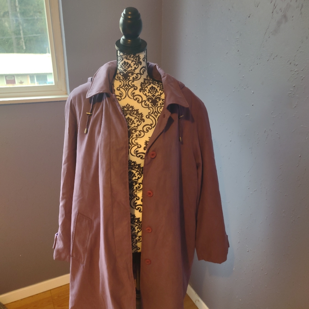 Purple Coat with Hood XL Petite